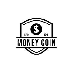 Coin Icon Logo Design Element Vector Illustration.