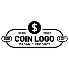 Coin Icon Logo Design Element Vector Illustration.