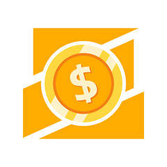 Coin Icon Logo Design Element Vector Illustration.