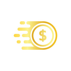 Coin Icon Logo Design Element Vector Illustration.