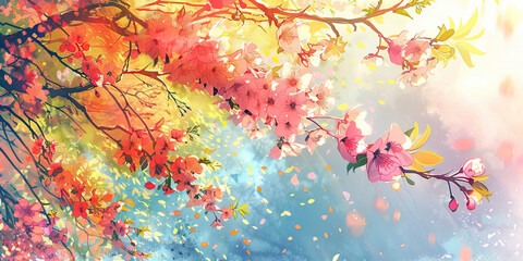 The Eternal Spring: Life's Perpetual Renewal and Bloom - Imagine a spring that never ends, symbolizing the perpetual renewal and blooming of life after death