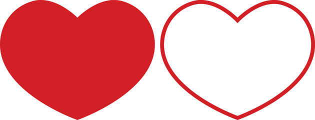 Red love shape vector eps 10