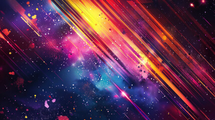 Obraz premium Abstract diagonal stripes with colorful splatter