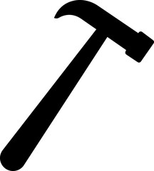 Hammer icon template black color editable. Hammer symbol Flat vector sign isolated on transparent background. Simple Symbol, logo vector for graphic, emblem, badge, label, stamp and web design.