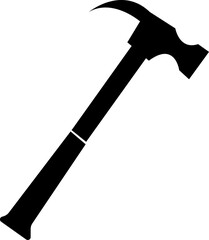Hammer icon template black color editable. Hammer symbol Flat vector sign isolated on transparent background. Simple Symbol, logo vector for graphic, emblem, badge, label, stamp and web design.