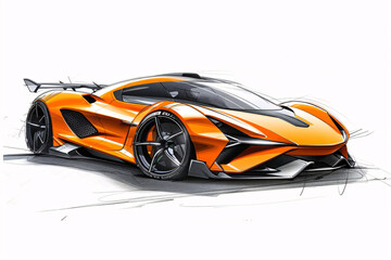 Concept Design Drawings - Futuristic Sports Car Sketches