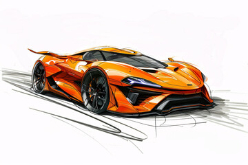 Concept Design Drawings - Futuristic Sports Car Sketches