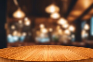 Beautiful empty bar table top restaurant counter.