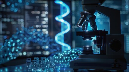Fototapeta premium Research medical DNA lab science biotechnology scientist laboratory clinic medicine chemistry