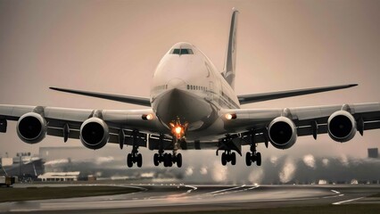 Naklejka premium In-Flight Elegance: The Heart of a Jumbo Jet