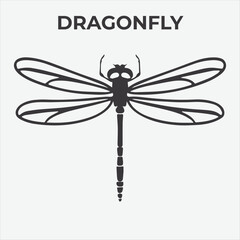 A Distinctive Dragonfly Silhouette for Multi-Format Design Projects. Vector Illustration