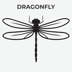 A Clear and Bold Dragonfly silhouette for Versatile Applications. Vector Illustration