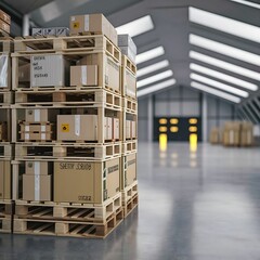 Set of wooden pallet for warehouse - 1