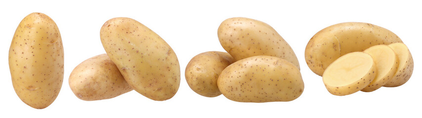 young potatoes and sliced isolated, transparent PNG, collection, PNG format