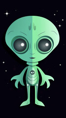 cute alien.paper cut style