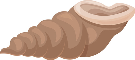 Illustration of an empty seashell with a smooth, shiny interior, perfect for nature and ocean themed designs