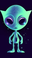 Fototapeta premium cute alien.paper cut style