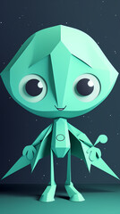 Fototapeta premium cute alien.paper cut style