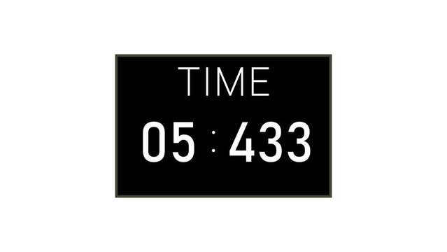 90 second timer for football countdown count up clock animation 