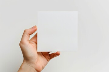 Obraz premium Blank paper mockup on hand created with generative AI