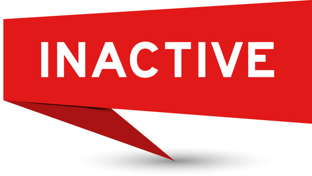 Red color speech banner with word inactive on white background