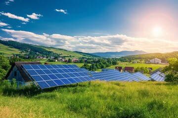 solar panels on the field