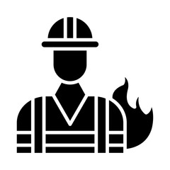 Fireman glyph icon