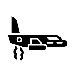 Plane glyph icon