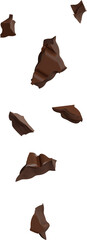 falling Broken chocolate pieces