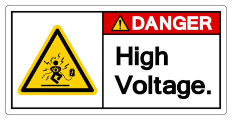 Fototapeta premium Danger High Voltage Symbol Sign, Vector Illustration, Isolate On White Background Label .EPS10