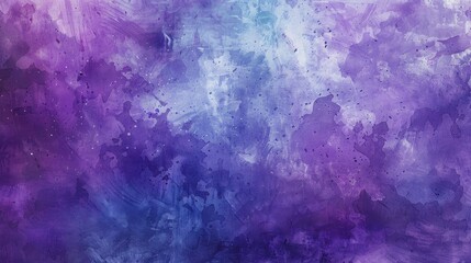 Obraz premium Vintage Purple Background with Watercolor Splashes of Cyan Fashionable Watercolour Design Artistic Dye Patterns Creative Ink Banner and Crafty Texture