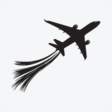 recommend clip art: Drawing of a plane silhouette with skywriting.
                    