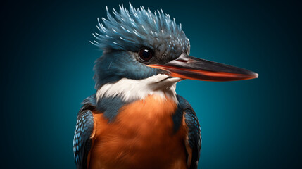 Regal Beauty: Close-Up Portrait of a Kingfisher