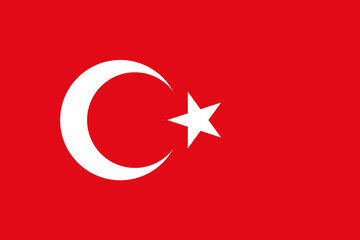 The official national Flag of Turkey. Turkish flag with star and crescent. Correct proportions and colors. Vector illustration © Natali2510