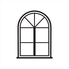 A line-drawn illustration of a window or mirror in black and white. 