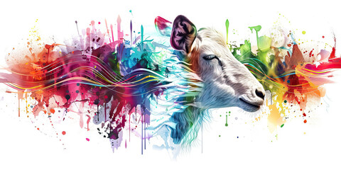 Naklejka premium The Spectrum of Sound: The Animal in Vibrant Sound Waves and Sonic Experimentation - Imagine an animal surrounded by vibrant sound waves, symbolizing its role in sonic experimentation and acoustic res