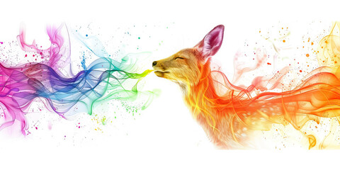 Obraz premium The Ethereal Explorer: The Animal in Astral Plane and Transcendent Experience - Picture an animal in an astral plane, symbolizing its transcendent experience and exploration in the realm of science.