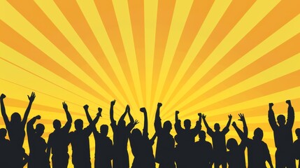 A group of people are standing together and holding hands