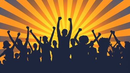 A group of people are standing together and holding hands