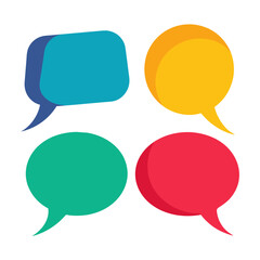 Colorful Speech Bubbles Icons Set for Communication and Messages with vibrant colors and designs