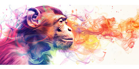 The Spectrum of Senses: The Animal with Radiant Spectrum and Heightened Perception - Picture an animal surrounded by a radiant spectrum, symbolizing its heightened sensory perception in lab experiment