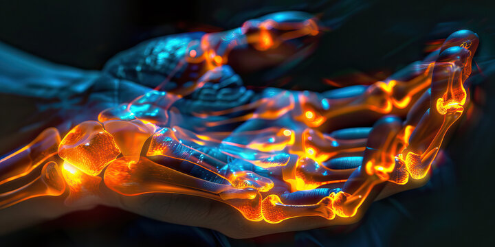 Gout: The Joint Swelling and Intense Pain - Visualize a person with highlighted joints showing uric acid crystals