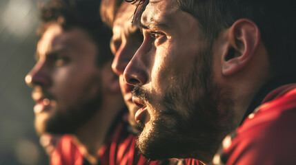 The captain rallies his team with a passionate halftime speech