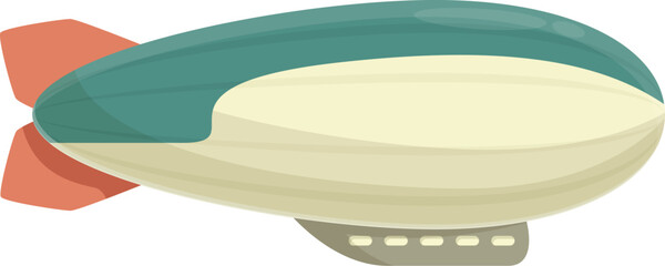 Large, green and white zeppelin airship flying through the air © nsit0108