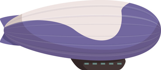 Large purple and white zeppelin airship flying through a clear sky © nsit0108