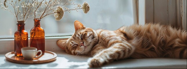 Pet adoption concept. New family for a pet. A happy rescued animal at home.