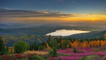 sunset over the mountains