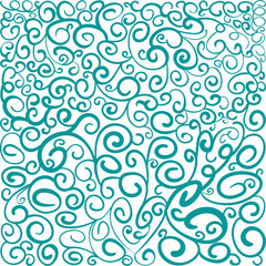 Spiral textured pattern in square shape drawing in handwriting style