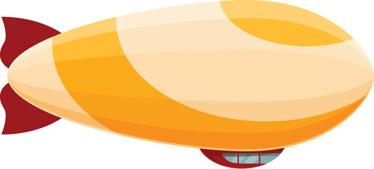 Yellow and red zeppelin dirigible flying in the sky © nsit0108