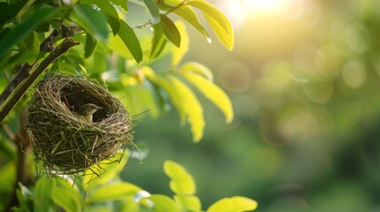 Obraz premium bird nest on a branch